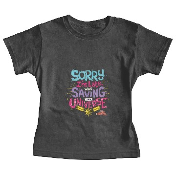 Discover Captain Marvel | Saving The Universe Typography Baby Tees