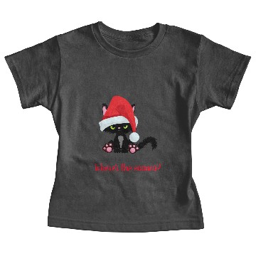 Discover Cranky Christmas Cat Where's the Eggnog Baby Tees