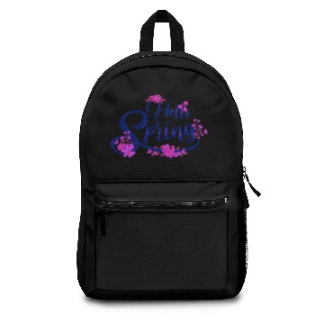 Discover Hello Spring Colourfull Text Backpacks