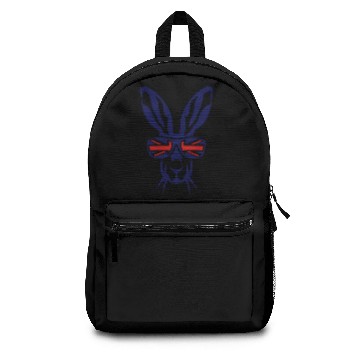 Discover hare rabbit head bezel english flag 1 Backpacks