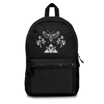 Discover Wicca symbol black moon with insect and eye Backpacks