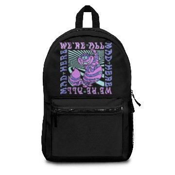 Discover Disneyss Alice In Wonderland Cheshire Cat We're All Mad Box Up Baseball Tees Backpacks