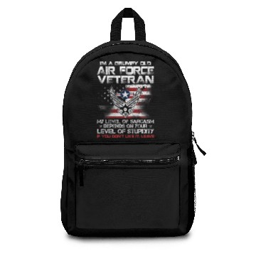 Discover Grumpy Old Air Force Veteran Proud Air Force Dad M Backpacks