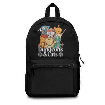 Discover Dungeons And Cats Fantasy Dragons Game Pullover Backpacks