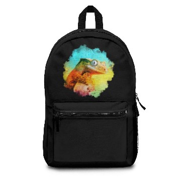 Discover Crested Gecko Watercolor Reptile Keeper Lizard Backpacks