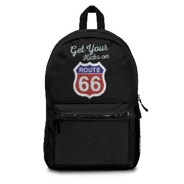 Discover Get Your Kicks - Route 66 - Distressed 60's Backpacks