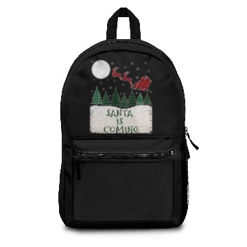 Discover Santa is Coming Tartan Present Christmas Tree Backpacks