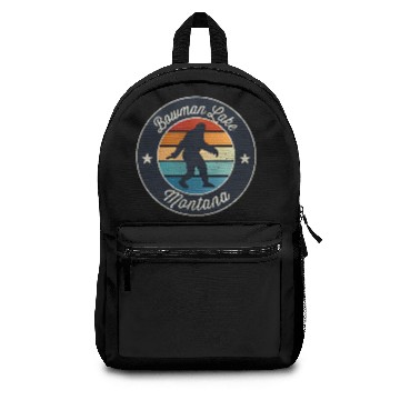 Discover Bowman Lake Montana Sasquatch Souvenir Backpacks
