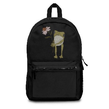 Discover Flower Frog Embroidered Crewneck Backpacks