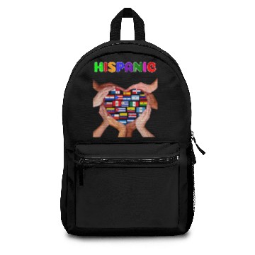 Discover Hispanic Heritage Month All Countries Flags Heart Hands Backpacks