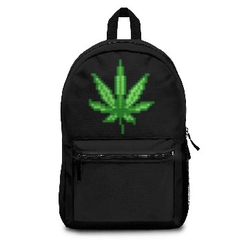 Discover 8-Bit Weed Leaf Backpacks