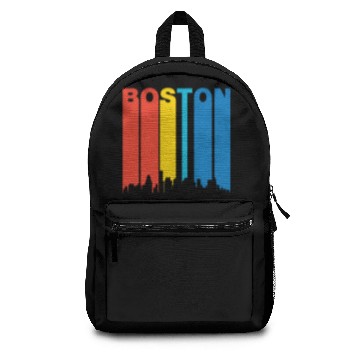 Discover Retro Boston Massachusetts Skyline Backpacks