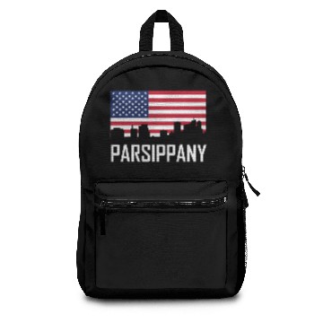 Discover Parsippany New Jersey Skyline American Flag Backpacks