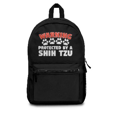 Discover Warning Protected By A Shih Tzu Backpacks