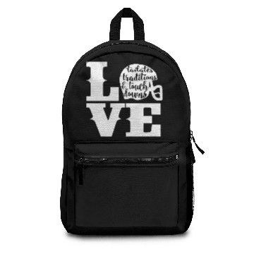 Discover Love tailates tradition and touch downs Backpacks