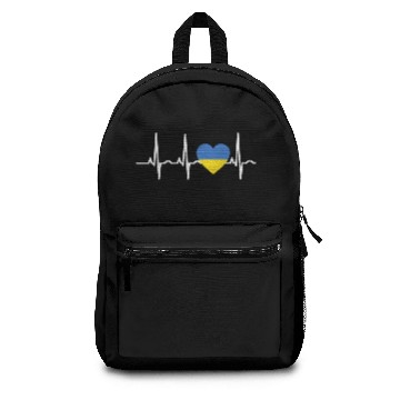 Discover I LOVE ekg heartbeat UKRAINE Backpacks