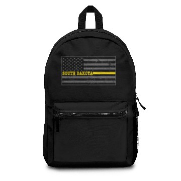 Discover South Dakota Tow Truck Driver Backpacks Thin Yellow Line Backpacks