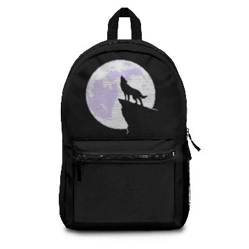 Discover Howling wolf full moon space galaxy gift dog trend Backpacks