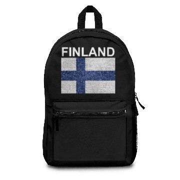 Discover finland flag stained glass effect design Backpacks