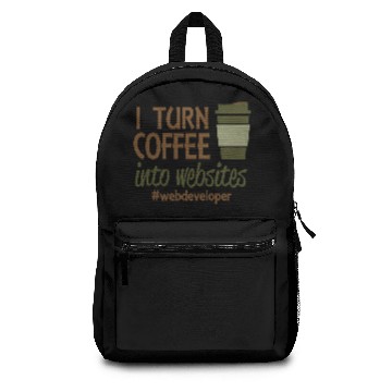 Discover I turn coffee into code Backpacks