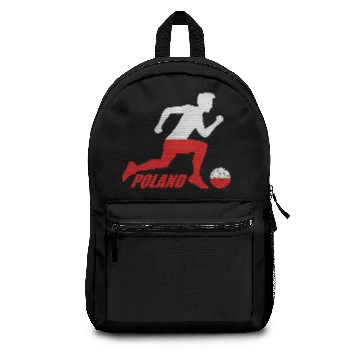 Discover poland poland text striker race goal shooting text Backpacks