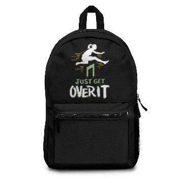 Discover Track and Field Just Get Over It Backpacks