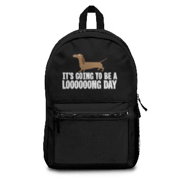 Discover Logo - weiner dog it's going to be a long day da Backpacks