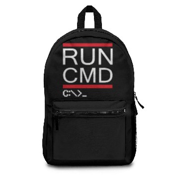 Discover Run CMD Computer Programmer Logo Backpacks