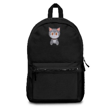 Discover Pocket Cat Tabby Gray Backpacks
