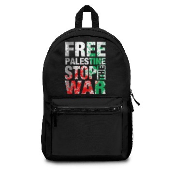 Discover Free Palestine Stop the war Backpacks