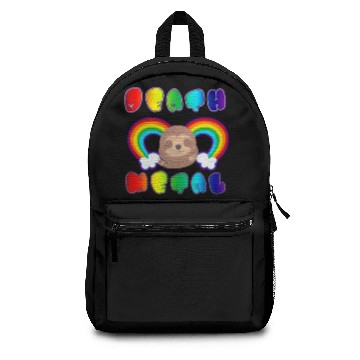 Discover Rainbow Death Metal Sloth Backpacks