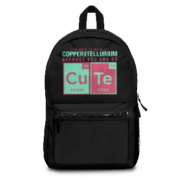 Discover copper tellurium cute chemistry joke element Backpacks