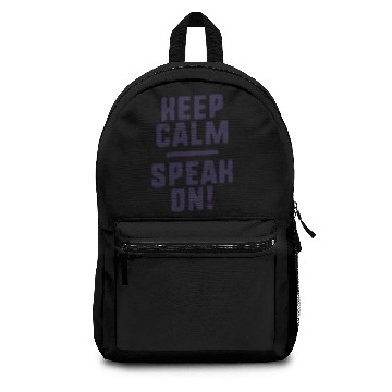 Discover Keep Calm Speak On Funny Speech Therapy Backpacks SLP