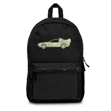 Discover Delorean side view style white Backpacks