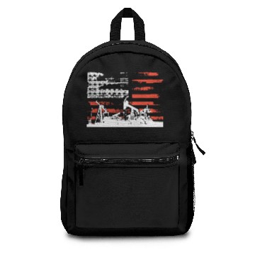 Discover Oilfield Patriotic Flag With Oil Pumping Rig ameri Backpacks