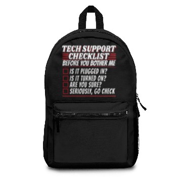 Discover Tech Support Checklist Helpdesk Admin Computer Backpacks