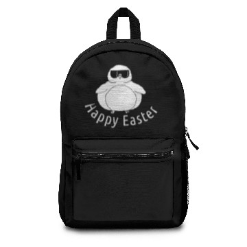 Discover happy easter fatchick sunglasses black and white Backpacks