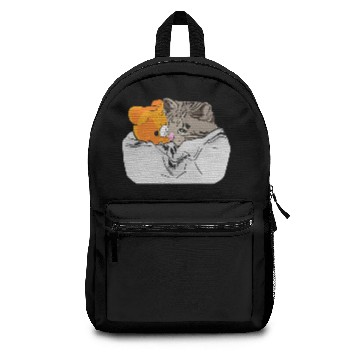 Discover Sad Kitten Cat Crying bed with Teddy Meme Backpacks