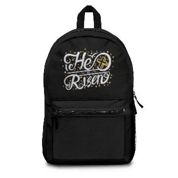 Discover He Is Risen Typography Backpacks