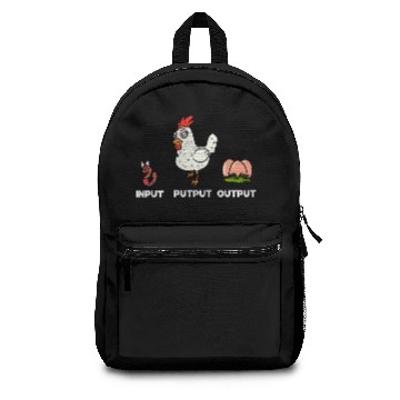 Discover Funny Chickens Chicken Worm Input Putput Gift Backpacks
