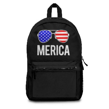 Discover Merica American Flag 4th July Funny Gym Backpacks