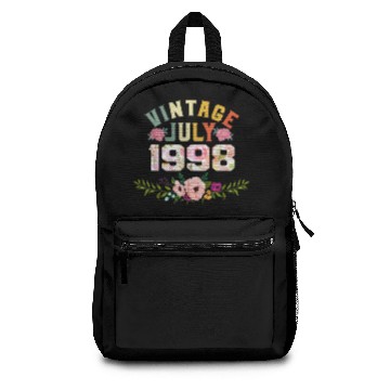 Discover July 1998 flower Backpacks Retro Vintage 21st Birthday