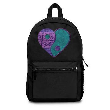 Discover Purple Batik Yin & Yang Heart Backpacks