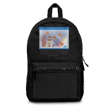 Discover Castles in fish tank comedy quote design. Backpacks