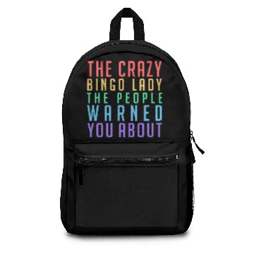Discover Bingo Game Funny Crazy Bingo Lady Gift Idea Backpacks
