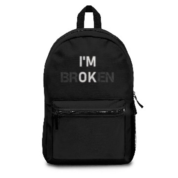 Discover I'm ok broken pain depression Backpacks