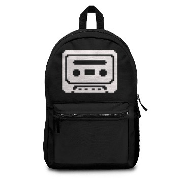 Discover Pixelated Cassette Tape in White color. Backpacks