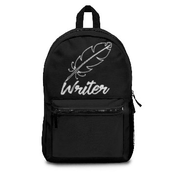 Discover Writer in white with pen ink Backpacks