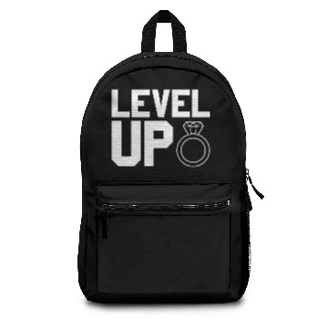 Discover Funny Level Up Engangement Gift Grooms gift Backpacks