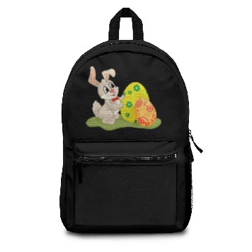 Discover Cute Easter Bunny Hides Behing Colored Eggs Backpacks